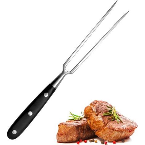 Fourchette à steak en acier inoxydable, fourchette à viande en acier inoxydable avec manche (1/4)