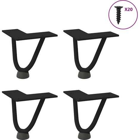 Hairpin Legs for Coffee Table 4 pcs Black 10 cm Solid Steel vidaXL (1/5)