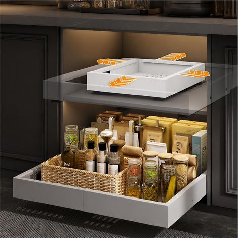 4 Way Telescopic Sliding Basket for Kitchen Cabinet (1/5)