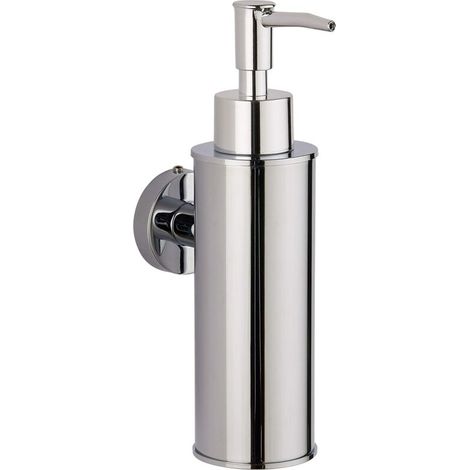 Distributeur de savon mural en acier inoxydable 304 pour salle de bain, cuisine, décoration d'intérieur (rond, chromé) (1/5)