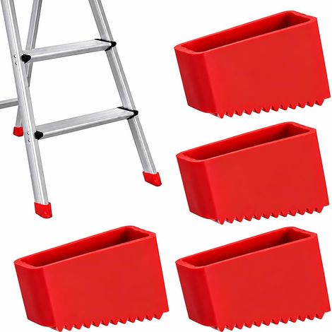 4Pcs Couvre-Pieds D'échelle, 50x20 mm Patin Echelle en Caoutchouc Embout Escabeau Coussin de Protection, Pied Escabeau pour les Échelles Pliantes des Travailleurs à Domicile (1/5)
