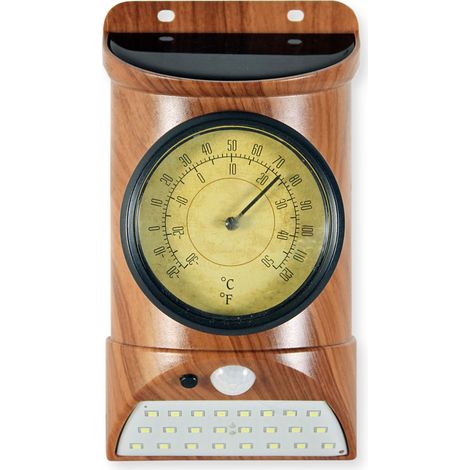 Lampe LED solaire FISHTEC 28 LED thermomètre détecteur (1/5)