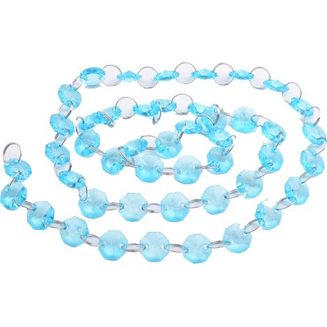 Perles acryliques octogonales 1m, décoration suspendue bleue pour mariage, Noël et fêtes (1/3)