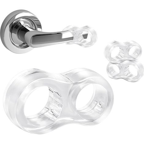 APEX Ensemble de 10 butées de porte transparentes en PVC - Double trou - Protège les portes et les murs (1/5)