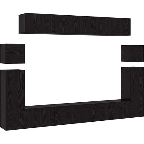 Maison Exclusive - Ensemble meuble TV 8 pcs Chêne noir Bois d'ingénierie