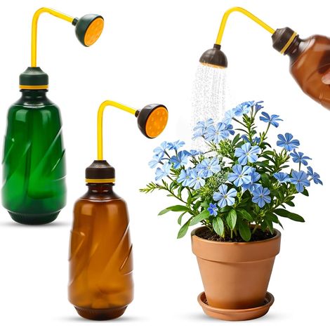 2 in 1 Watering Can with Built-in Shower Head, 450ml, Clear Spray Bottle with 360° Watering Head, Ideal for Accurate Watering Sensitive Plants, Bonsai and Young Plants (1/5)