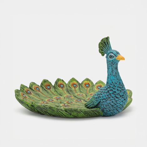 Vassoio decorativo pavone in poliresina Peacock Jewel Accent (1/5)