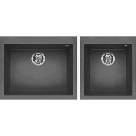 Lavello Elleci da incasso Quadra 210 Keratek Plus Grigio Dark Grey LKQ21099 (1/2)