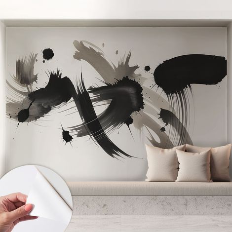 Papier peint adhésif autocollant pour salon chambre à coucher tendance et originale Expression abstraite 208x146 cm (1/5)