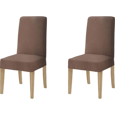 Coppia di coprisedia con schienale in tessuto elasticizzato antimacchia in 10 colori Vestisedia Marrone - 2 Pezzi