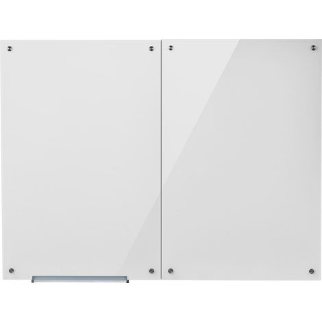 Mophorn Set di 2 Lavagne Magnetiche in Vetro Cancellabile a Secco 900 x 600 mm, Bianco, da Parete Senza Cornice, in Vetro Temperato, con Accessori Inclusi: Pennarelli, Magneti e Gomma, per Ufficio (1/5)