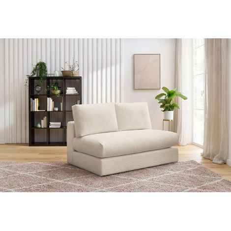 BOBOCHIC - Chauffeuse 2 places pour canapé modulable PARIS tissu bouclette Beige (1/5)