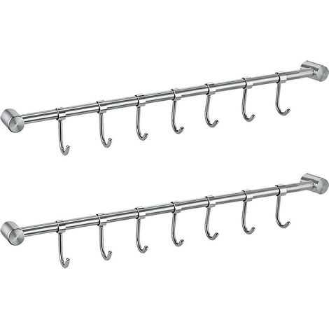 Lot de 2 crochets muraux en acier inoxydable 304 pour serviettes de salle de bain ou vêtements de cuisine. (1/5)