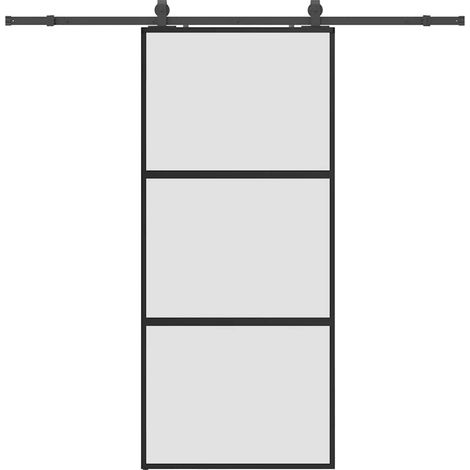Maison Exclusive - Puerta corredera con herrajes negro 90x205 cm
