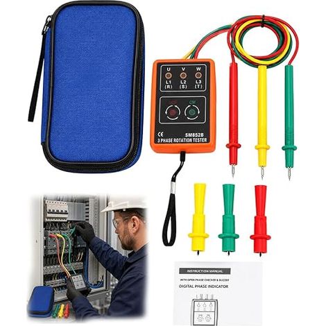 Testeur de Tension AC 60 V 600 V, Testeur de Rotation à 3 Phases (1/5)