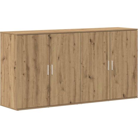 2 pcs Buffet,Bahut,Meuble de Rangements chêne artisanal 79 x 38 x 80 cm Bois d'ingénierie CFW57551 (1/5)