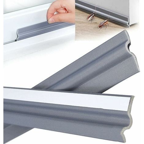 196 pouces /5 m Gris Forme de T Boudin fenêtre coulissante Porte Entrée,PU Mousse Joint auto-adhésif isolant étanche Bande d'étanchéité pour fenêtres froid aluminium sous porte extérieure Gris (1/5)