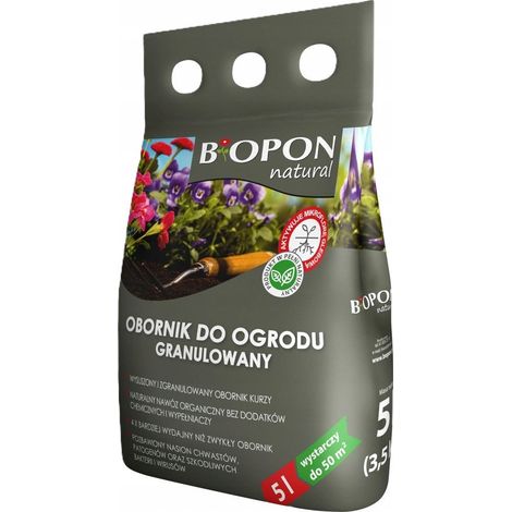 Fumier naturel Biopon, engrais organique granulé, 5 L