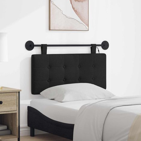 vidaXL Tête de lit suspendue Avec lumière LED Noir Tissu (1/5)