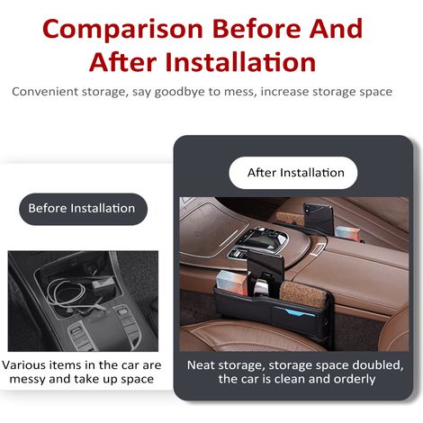 Organizer per riempire lo spazio del sedile dell'auto, riempitivo multifunzionale in pelle, vano portaoggetti laterale per console auto, organizer anteriore per riporre telefoni, occhiali, chiavi, car (1/5)
