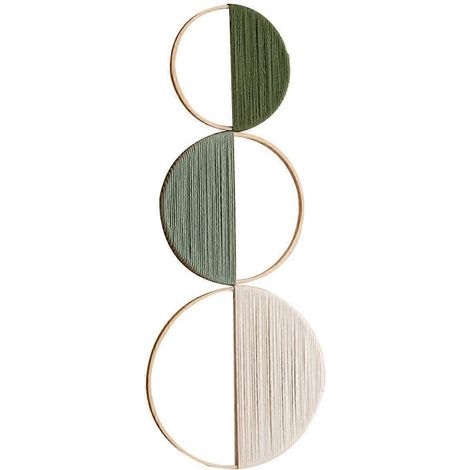 Tapisserie murale bohème, décoration murale moderne pour appartement de style ferme, décoration géométrique en bois, vert (1/5)