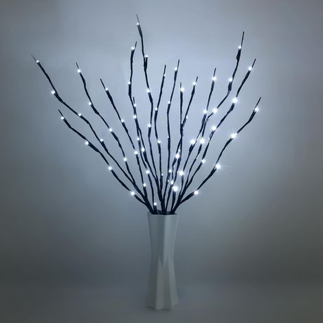 Branche Lumineuse Led avec 60 LED, 3PCS LED Brindille Lumières Blanc, 73CM Pliable Branches de Brindilles illuminées, Lampe pour Décoration pour Vase Arbre, Convient pour Noël, fête, Intérieur (1/5)