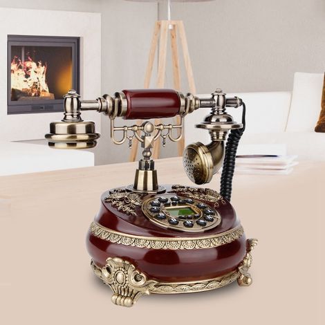 Retro-Tischtelefon im Vintage-Stil mit Display und FSK/DTMF-Empfang für Zuhause, Büro oder Hotel – ideal für die Dekoration.
