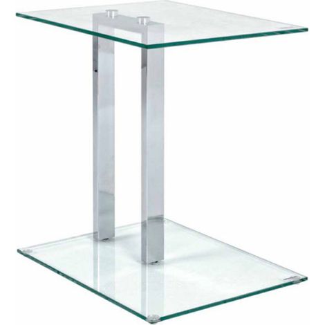 Table d'Appoint en Verre "Antilles" 50cm Transparent