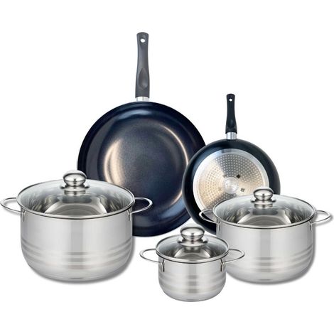 Ensemble de 2 Poêles de cuisson 20 et 28 cm et 3 faitouts 14, 20 et 24 cm Elo Prima Brillant (1/5)