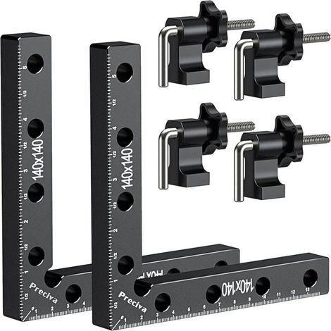 Bloc de Positionnement à 90 Degrés, Pince de Fixation à Angle Droit en Alliage D'aluminium, Outils de Travail du Bois(14 cm/5,5") (1/5)