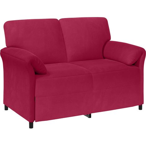 Divano a 2 Posti Rosso Vino 138 x 83 x 95 cm Velluto vidaXL (1/5)