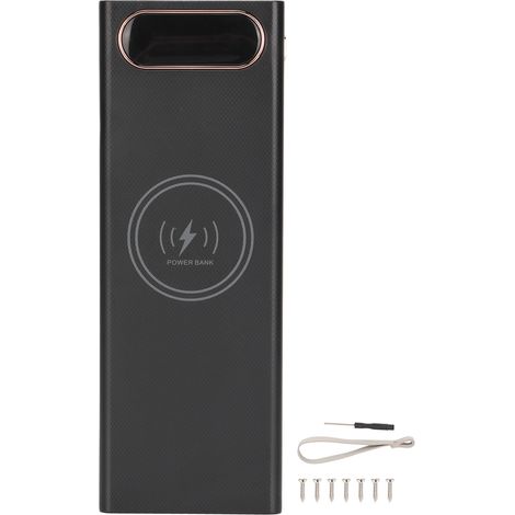 Boîtier Batterie L20 QC 22.5W+15W Charge Sans Fil 20x18650 Power Bank DIY (Noir) (1/5)