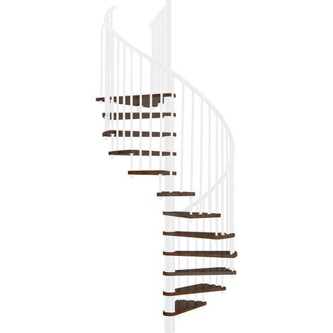 Minka Spindeltreppe Spiral Smart 38 - 305,5cm Geschosshöhe Walnuss Weiß 160cm Durchmesser