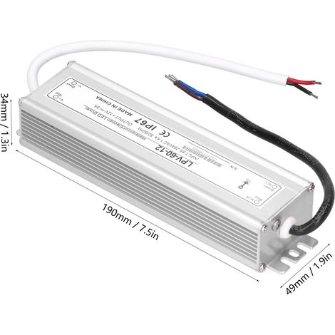 BERM@DC12V 60W LPV-60-12 Alimentation à découpage étanche (1/5)