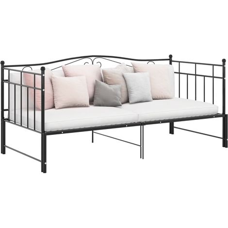 Estructura sofá cama extraíble sin colchón metal negro 90x200cm