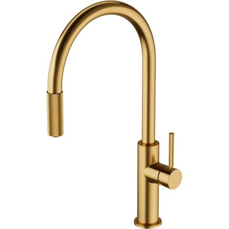 OMNIRES Switch - Rubinetto per lavello con beccuccio estraibile e funzione di filtraggio, oro spazzolato SW9059GLB (1/3)