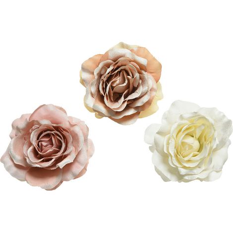 Rosa con clip de poliester colores surtidos ø8,5x14cm (1/4)