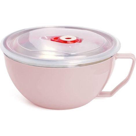 Bol À Soupe Ramen - Acier Inoxydable - Couvercle Avec Ventilation - Isolation Double - Pour Déjeuner Ou Pâtes - 1 Pièce (1/5)