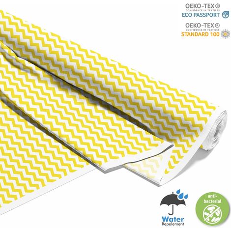 TESSUTI DECORATIVI PER ESTERNI OXFORD - motivo a zigzag giallo (1/5)