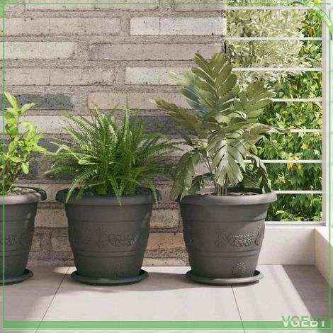 Pot à fleurs rond - FAFEICY - 42020295 - Noir - Plastique - Pack 24 (1/5)