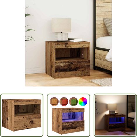Rangement - Cabinet de chevet Bois ancien 50 x 40 x 45 cm Bois d'ingénierie (1/5)