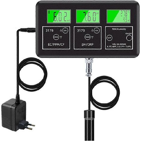 7-in-1-Wasserqualitätstester, Wasseranalysator, PPM-Temperaturmesser, EU-Stecker