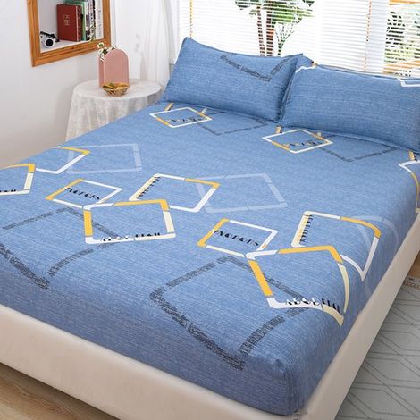 Drap-housse extensible - 200x220 cm - 27 cm de large - Polyester - Élastique tout autour - L (1/4)