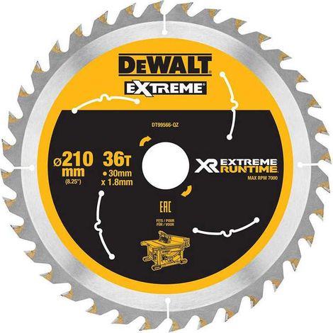 Lame de scie circulaire stationnaire Ø210mmx30mm DEWALT DT99566-QZ XR Runtime