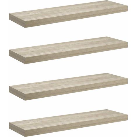 vidaXL Estantes flotantes pared 4 uds color roble MDF 80x23,5x3,8cm (1/2)