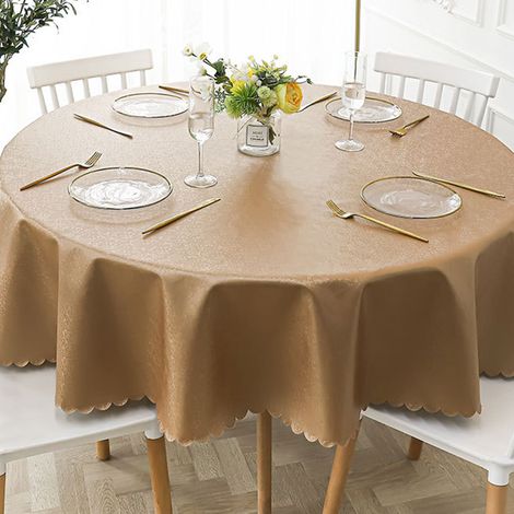 1 nappe ronde - PU Gypsophila - dorée - 140 cm de diamètre