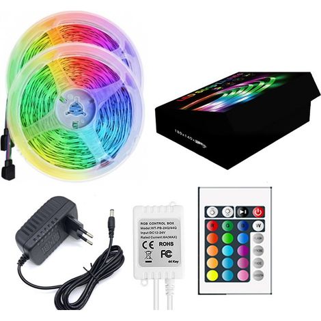 Kit de ruban LED de 15 m avec télécommande et alimentation (1/5)