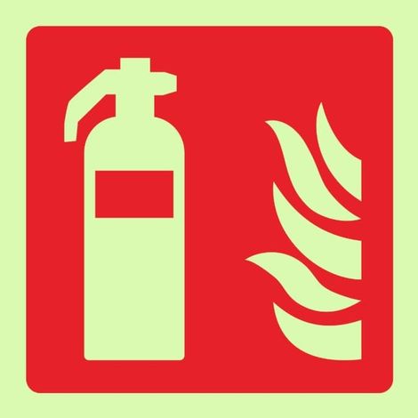 8er-Pack selbstklebende Feuerlöscher-Warnschilder – 10 x 10 cm – ISO 7010 F001 – Feuerlöscher-Warnschild – Sicherheitsschild für Büro, Zuhause, Geschäft – Wetterfest – Rot
