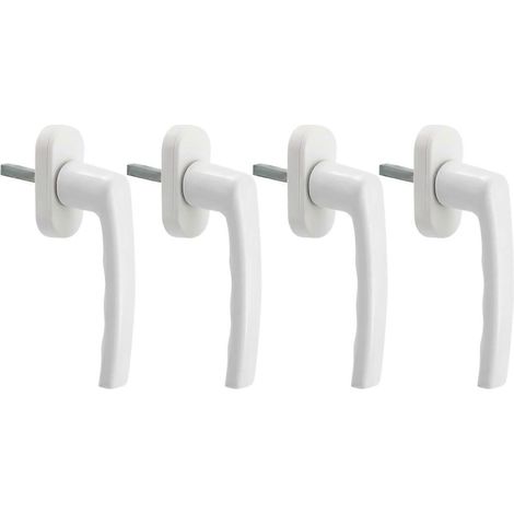 Poignée de fenêtre blanche, lot de 4 poignées de fenêtre universelles en aluminium, compatible gauche et droite. (1/5)