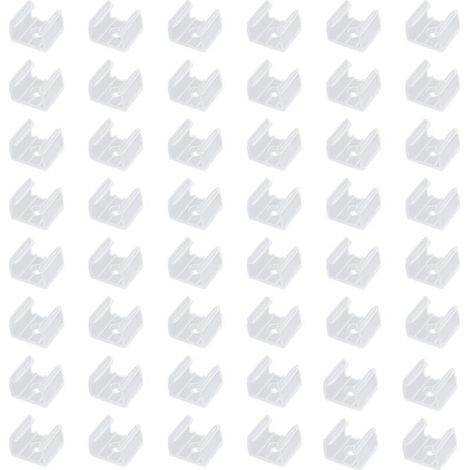 50pcs Clips Câbles, Clips de Montage pour Bande Lumineuse LED Néon, Supports de Fixation Translucides pour Bandes de Silicone LED de 12mm à 14mm, Idéal pour Décoration Intérieure et Extérieure (1/5)
